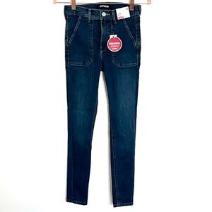 Express Dark Blue High Rise Legging Jeans Size 2 Short